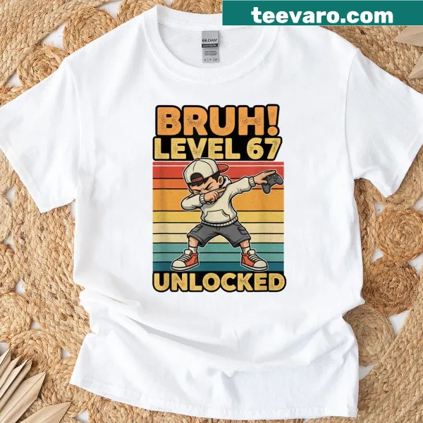 Funny gaming meme graphic with 'Level 67 Unlocked' text