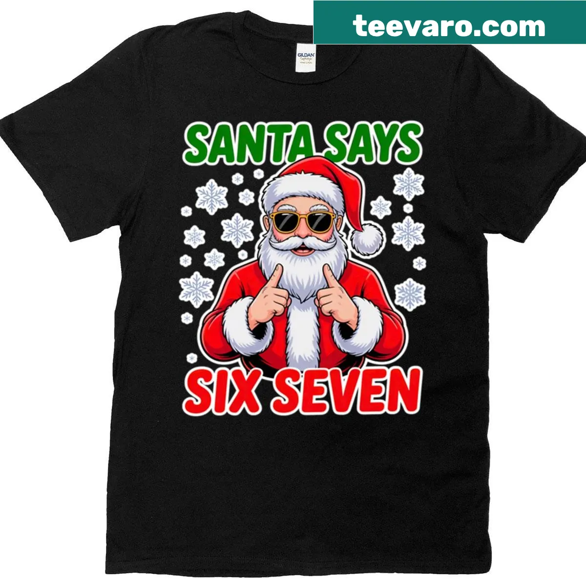 Santa Says graphic t-shirt for holiday celebrations — on a men's t-shirt