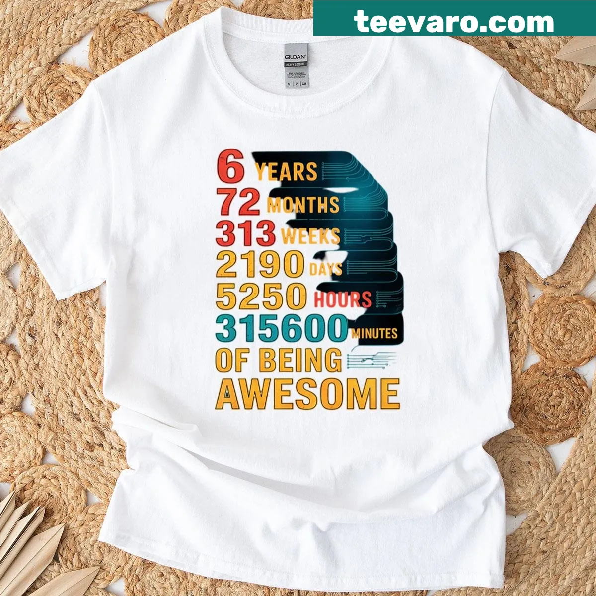 Funny t-shirt for 6th birthday featuring a whimsical 'Old Meter' design — on a men's t-shirt
