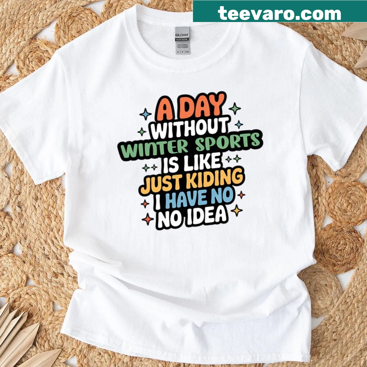 Funny winter sports lover T-shirt with humorous quote — on a men's t-shirt