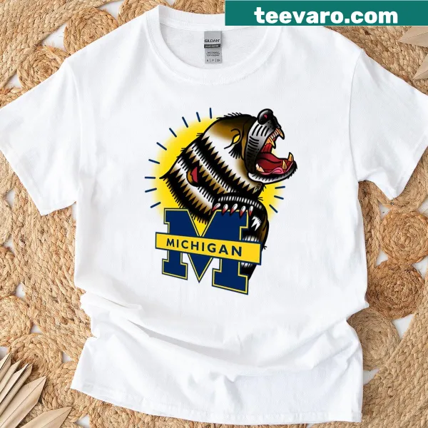 Michigan Wolverines logo t-shirt for sports fans