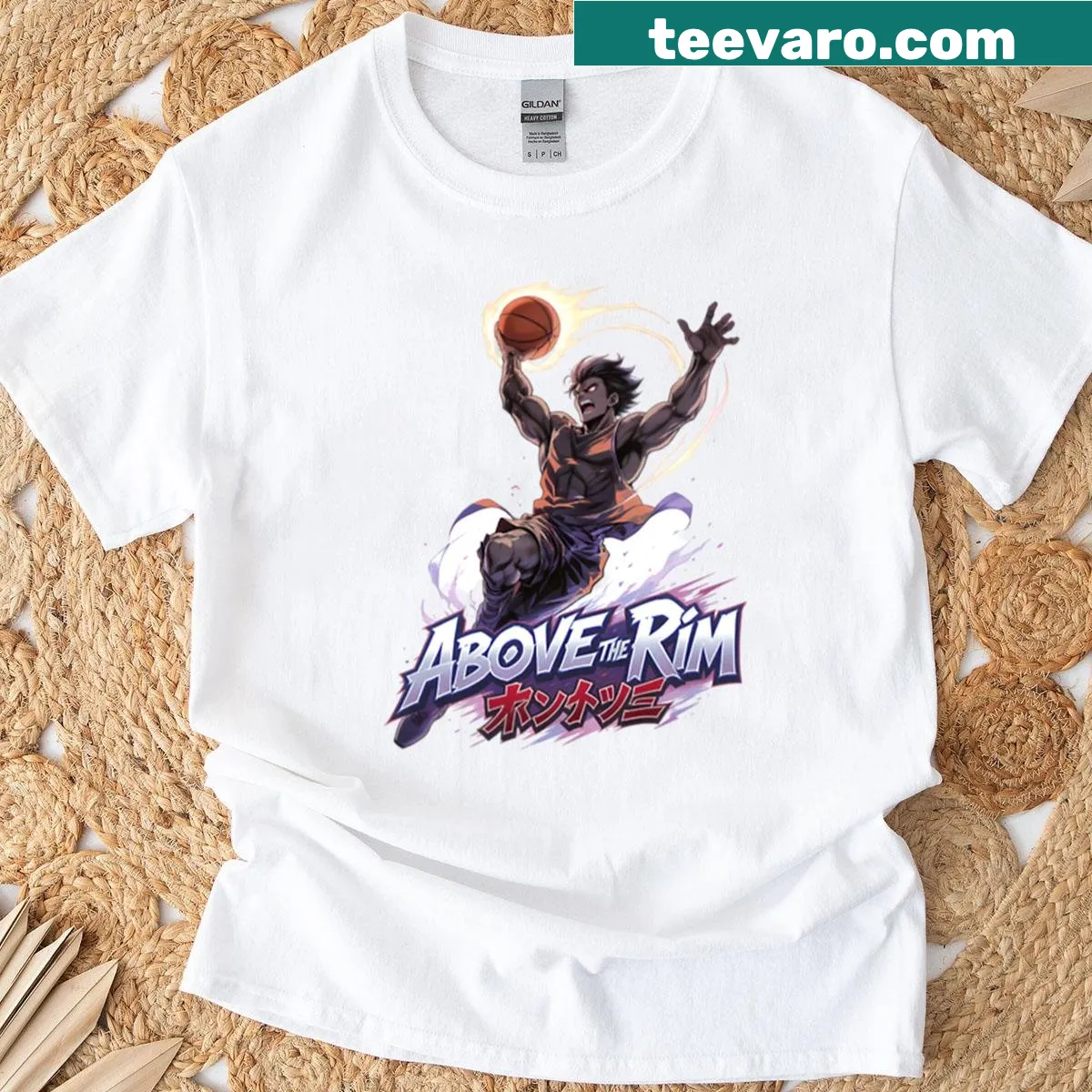 Anime basketball hero design on a trendy T-shirt — on a men's t-shirt