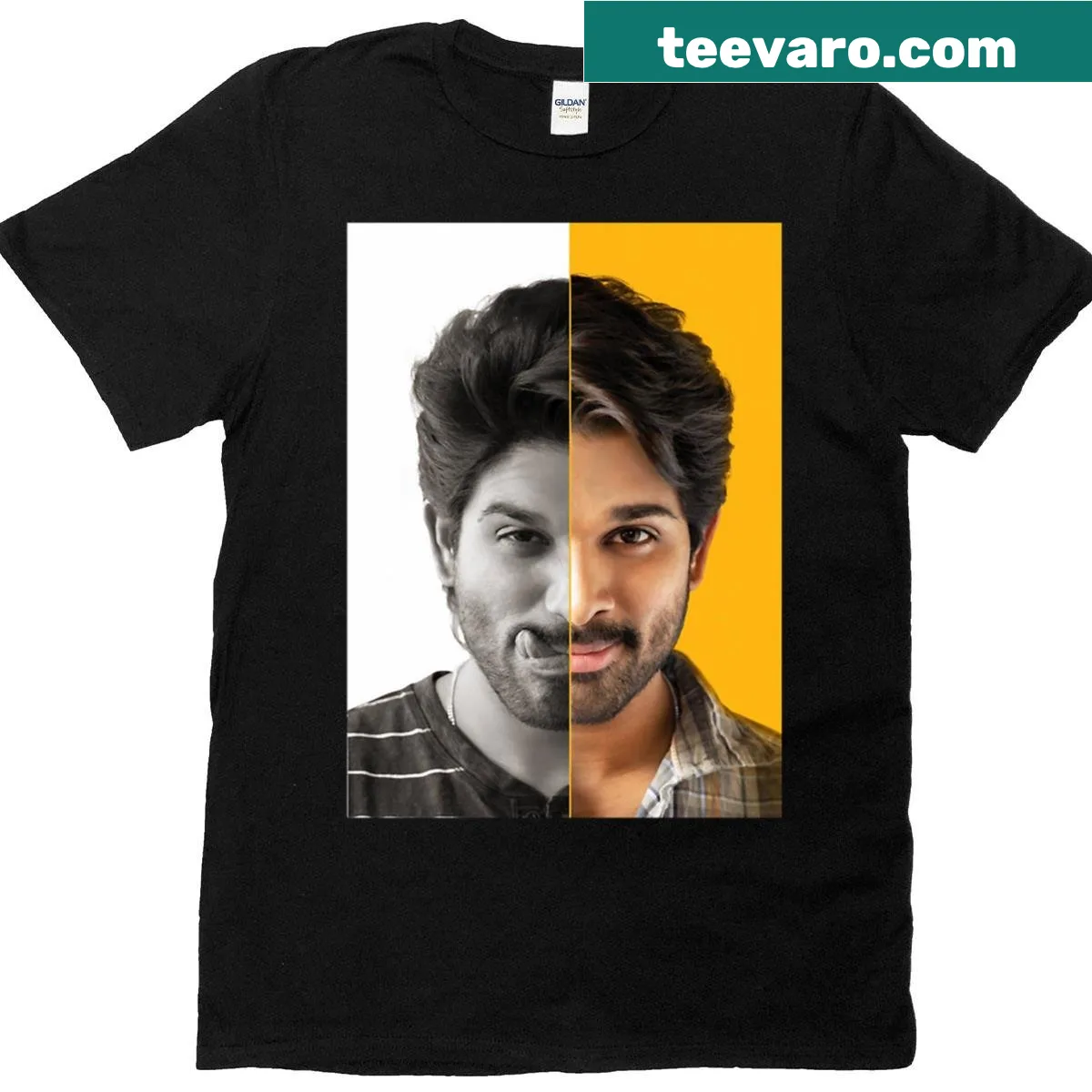 Graphic Allu Arjun t-shirt celebrating the actor — on a men's t-shirt