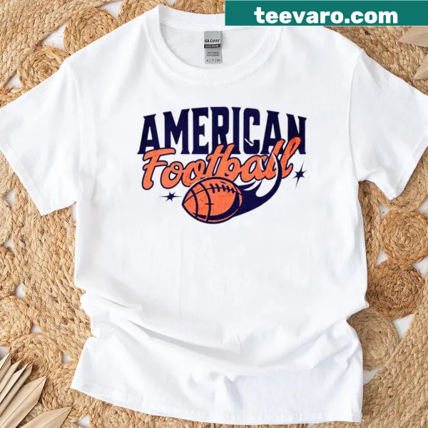 Illustrated American football graphic on a casual sports t-shirt
