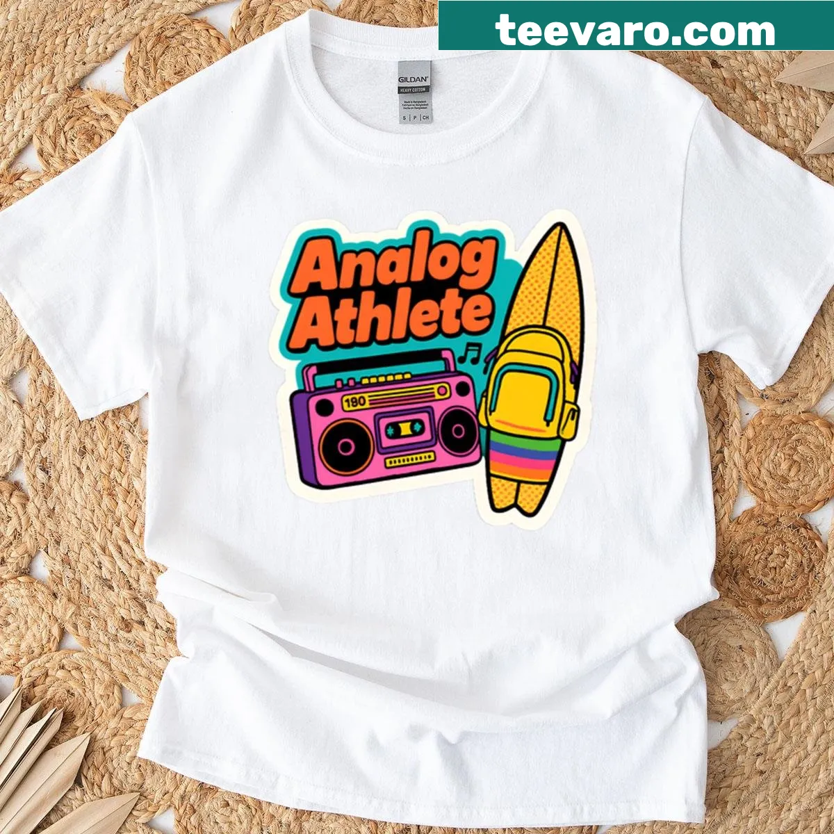 Retro t-shirt promoting analog lifestyle and digital detox — on a men's t-shirt