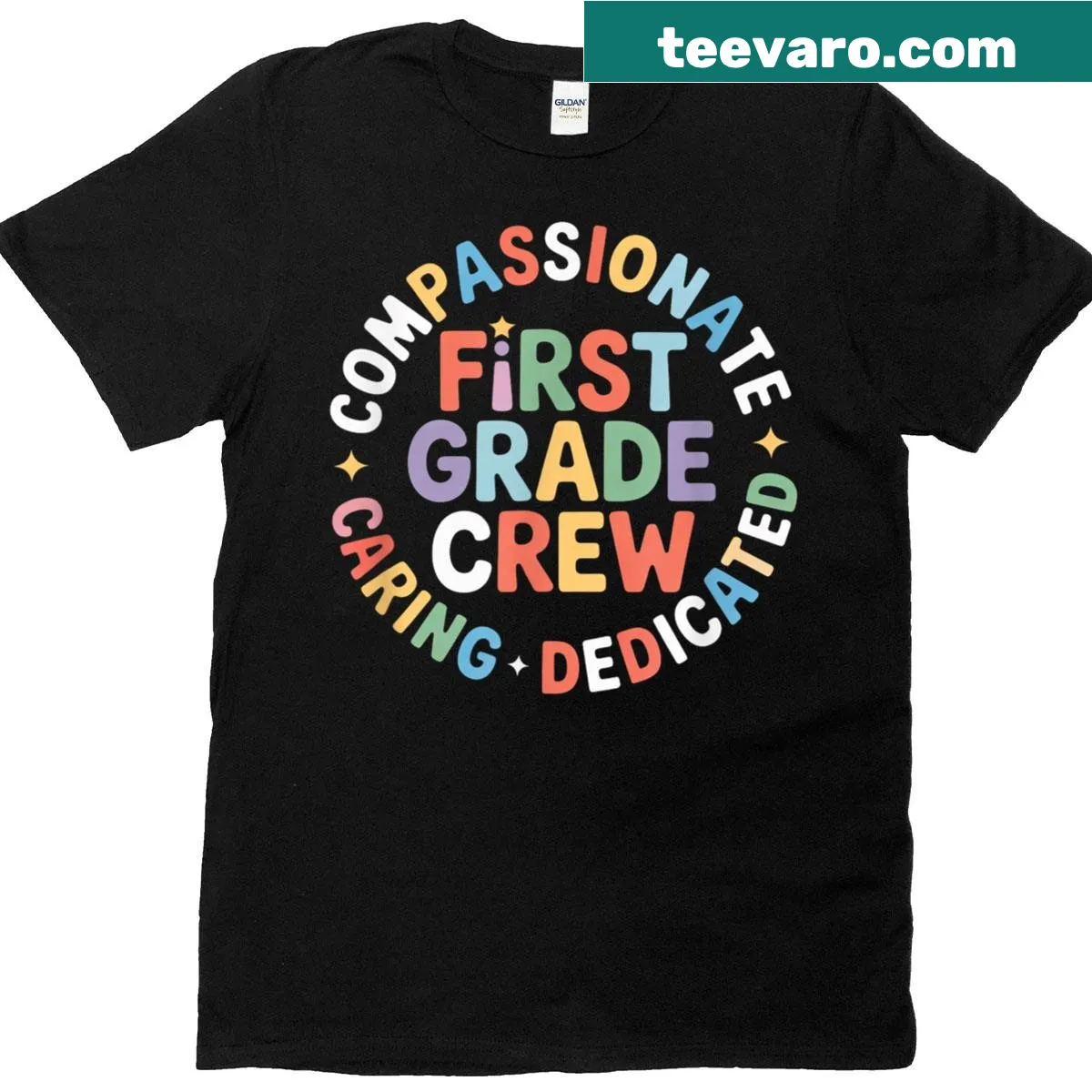 Matching t-shirt for first-grade teacher squad — on a men's t-shirt