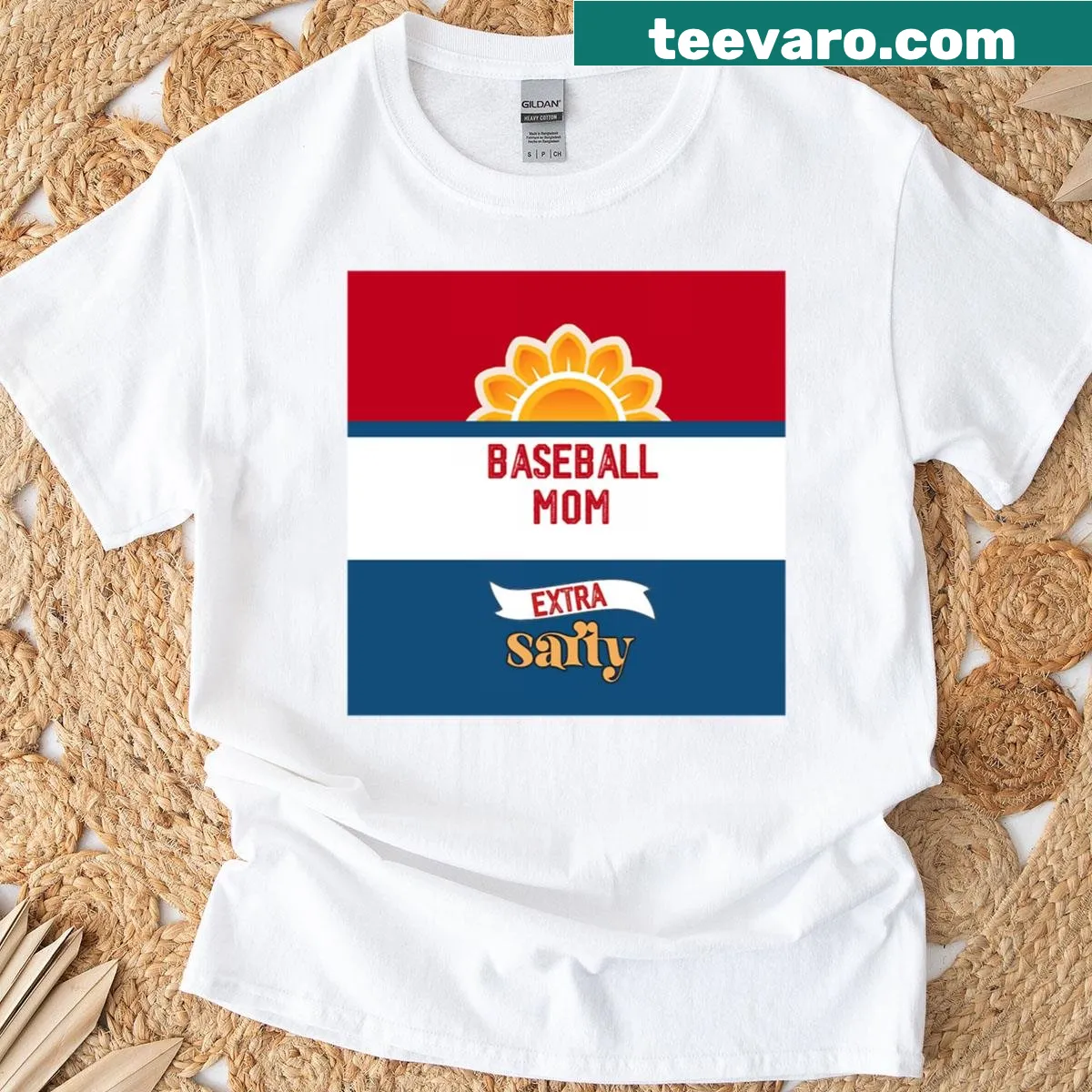Funny 'Extra Salty' Baseball Mom t-shirt — on a men's t-shirt