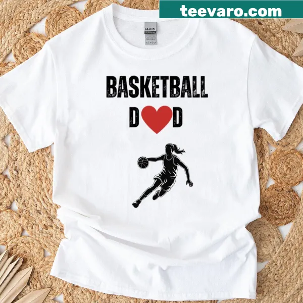 Illustration of a female basketball player on a shirt for moms.