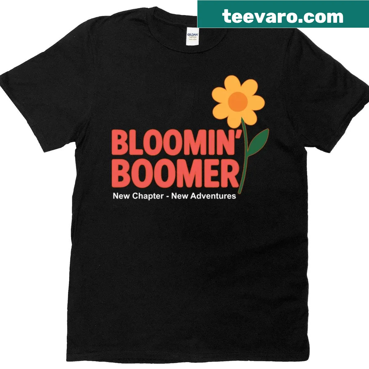 Inspirational tee saying 'Bloomin Boomer' — on a men's t-shirt