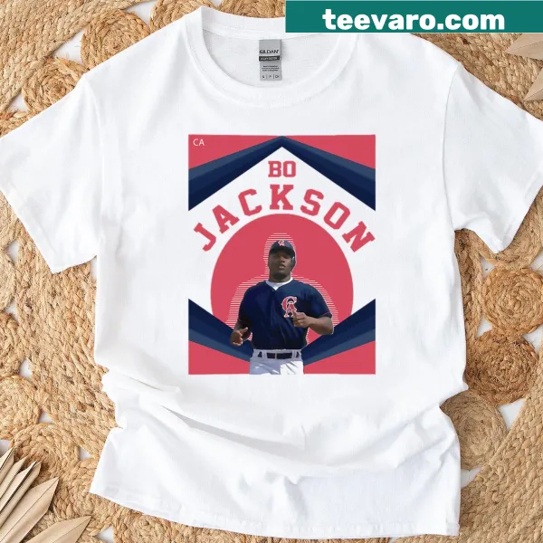 Bo Jackson Angels shirt with sports-themed illustration