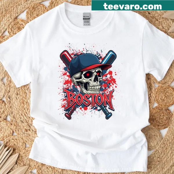 Graphic Boston Baseball T-shirt featuring baseball imagery.
