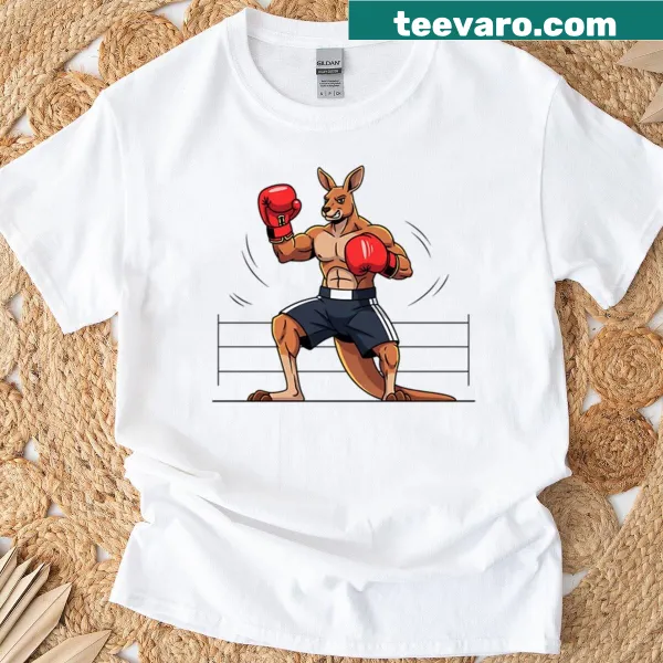Illustration of a boxing kangaroo on T-shirt