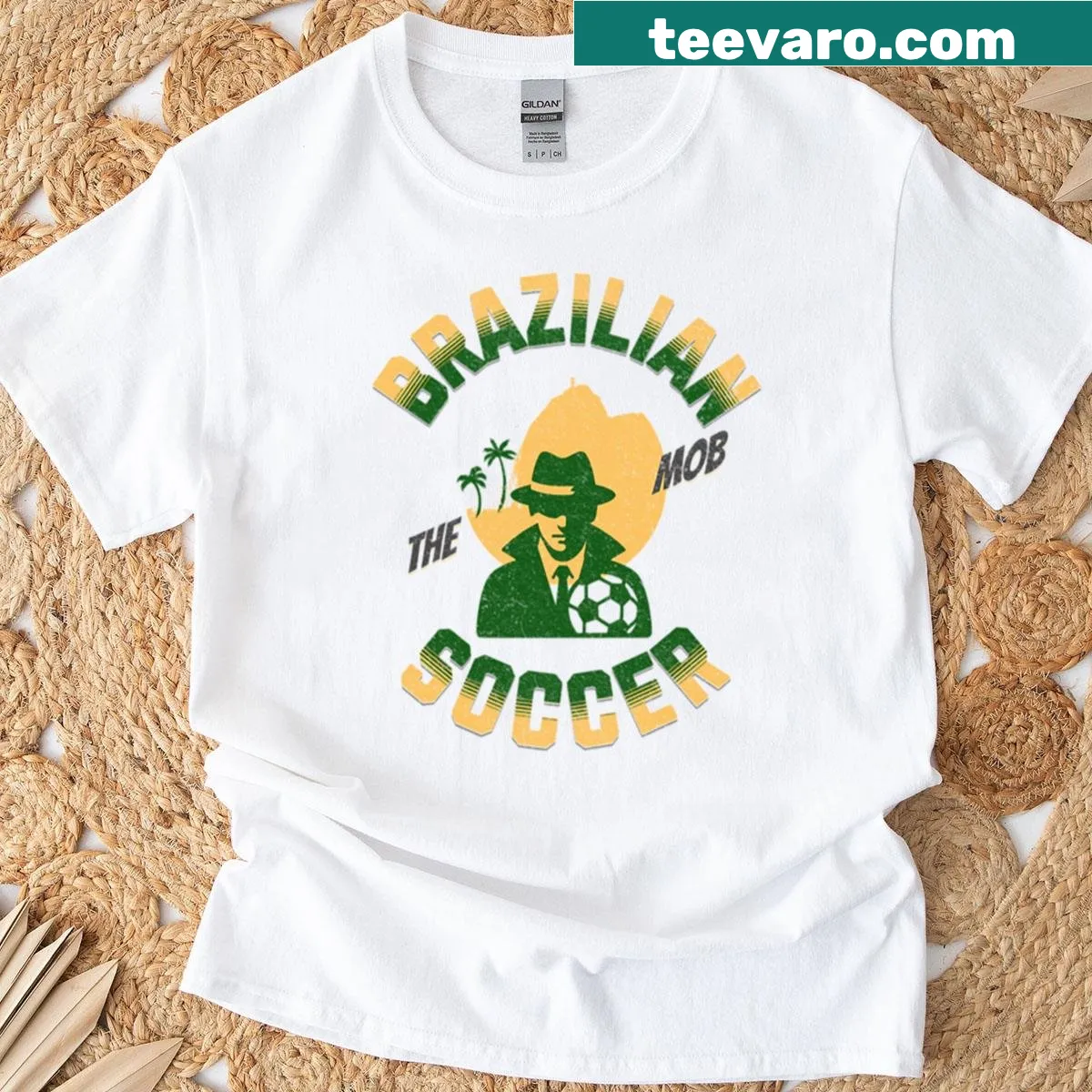 Bold 'Brotherhood' text with soccer-themed graphics — on a men's t-shirt