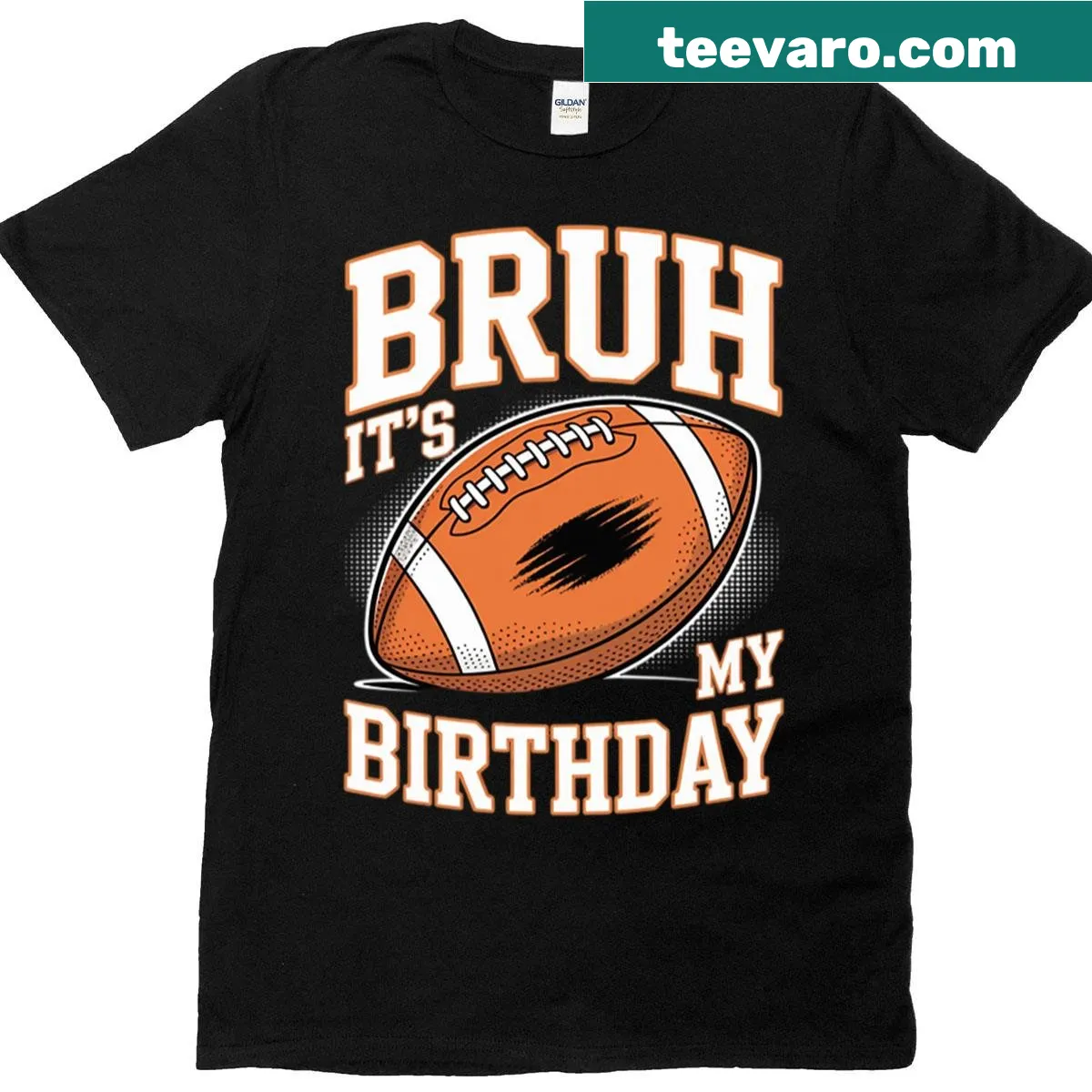 T-shirt for 8-year-old football fan's birthday celebration — on a men's t-shirt