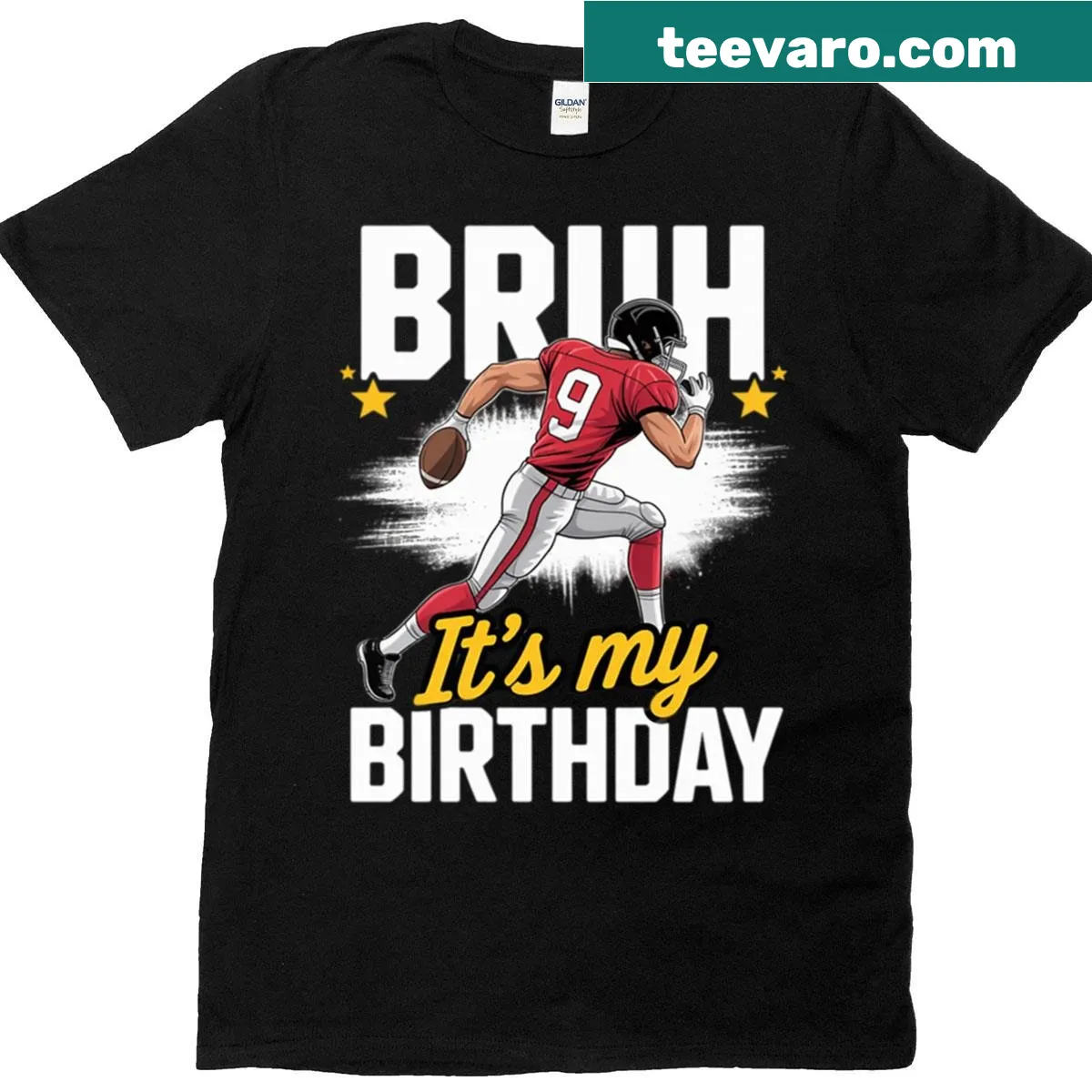 Birthday t-shirt for a 9-year-old football lover — on a men's t-shirt