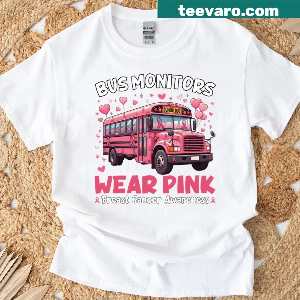 Graphic T-shirt for breast cancer awareness with supportive message.