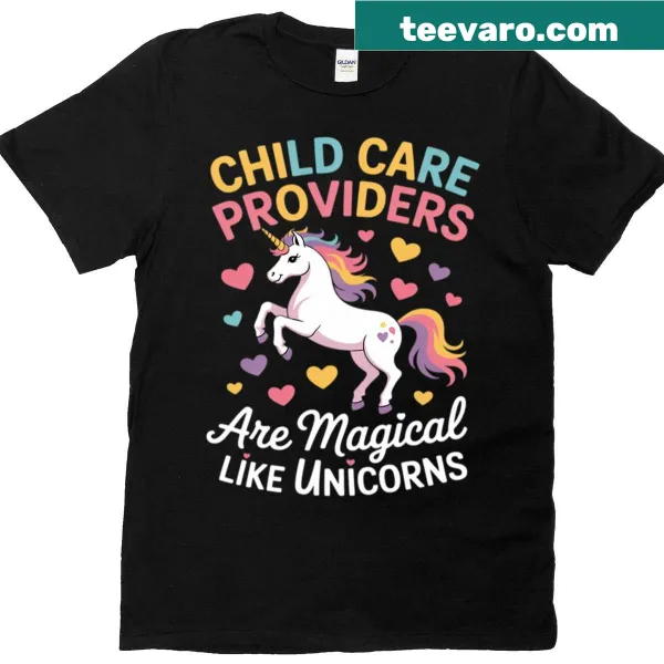 T-shirt featuring a unicorn and Childcare Provider text