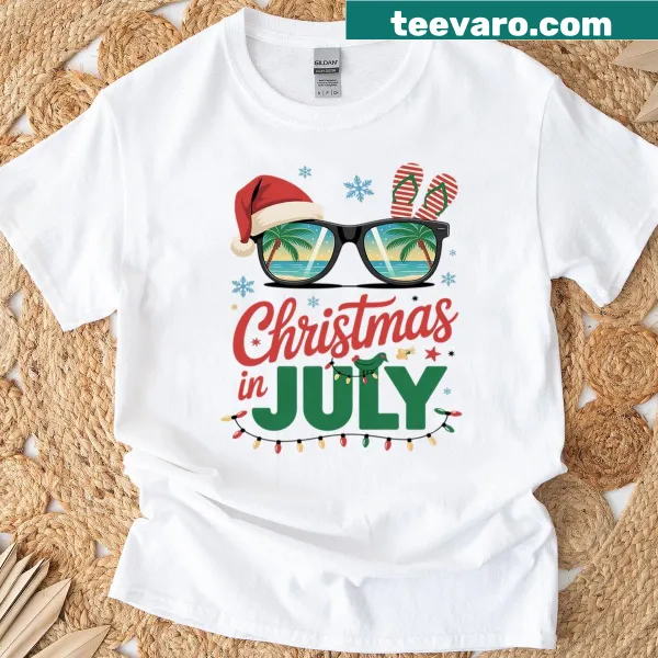 Kids T-shirt featuring a Santa in sunglasses for summer