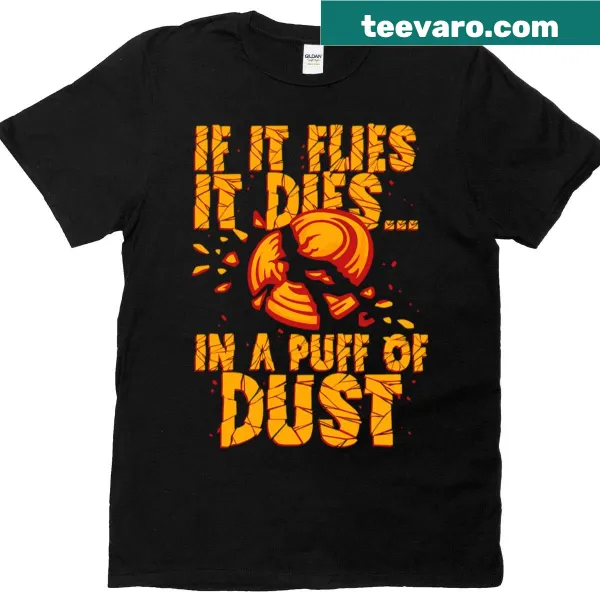 Humorous 'If It Flies It Dies' clay shooting T-shirt