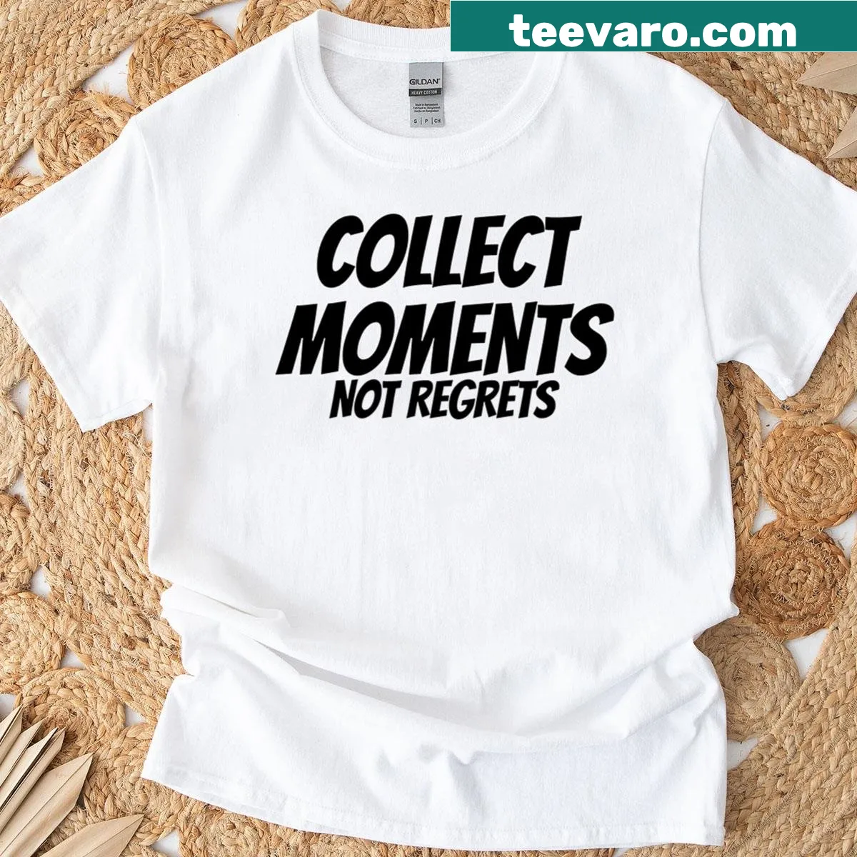 Hand-lettered life quote design promoting positivity — on a men's t-shirt