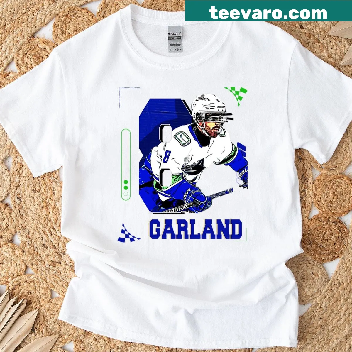 Typography design dedicated to hockey player Conor Garland — on a men's t-shirt