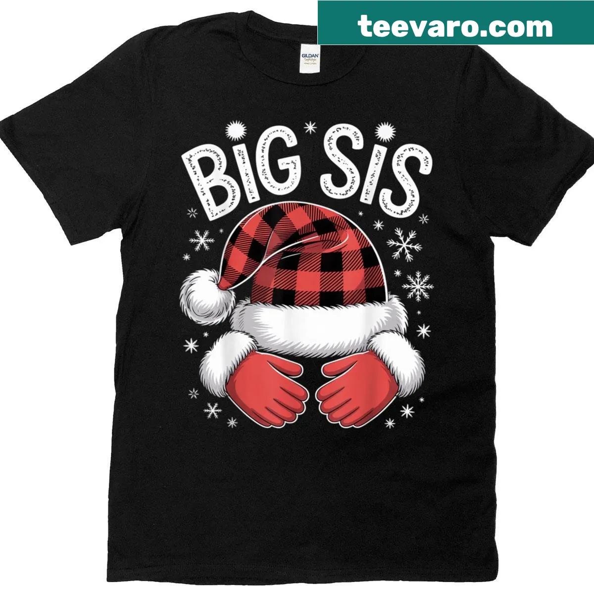 Cute Big Sis T-shirt with family Christmas graphic — on a men's t-shirt