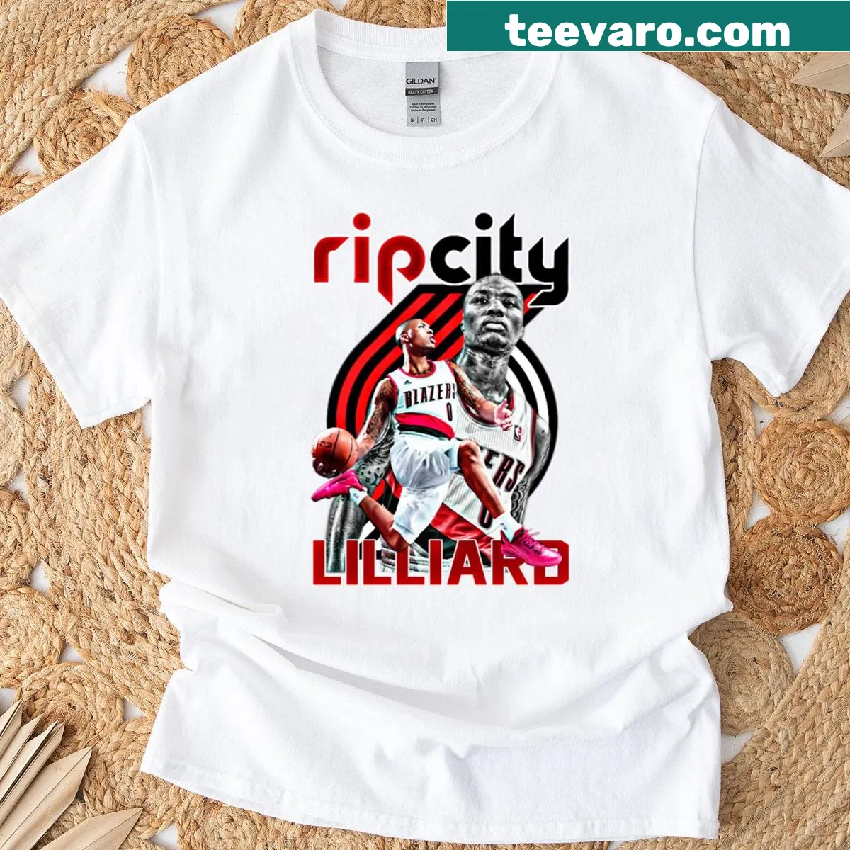 Graphic T-shirt featuring the phrase Rip City in bold typography — on a men's t-shirt