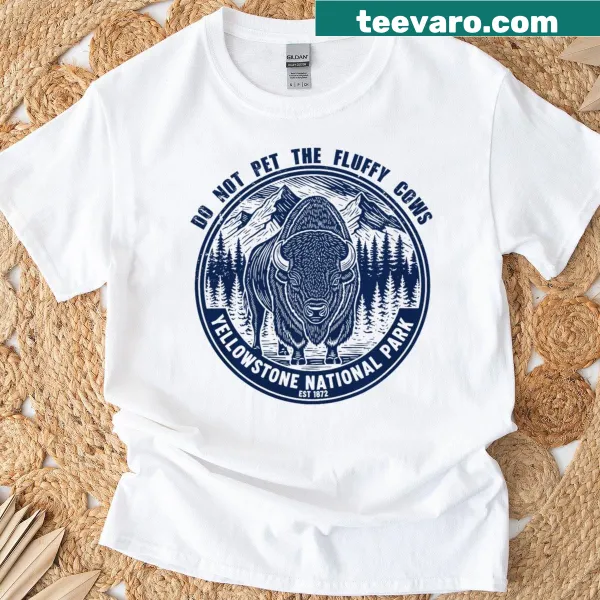 Illustration of a fluffy bison with text: Do Not Pet The Fluffy Cows