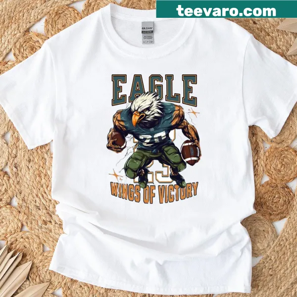 Dynamic eagle football player t-shirt illustration