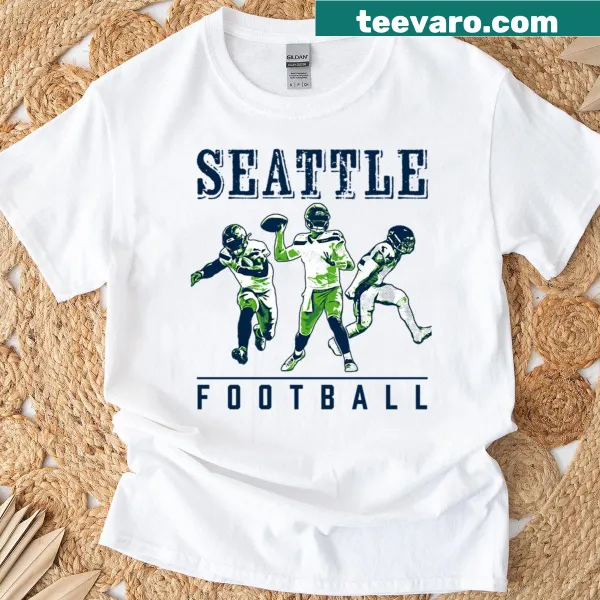 Illustrative Seattle football design on an energetic tee