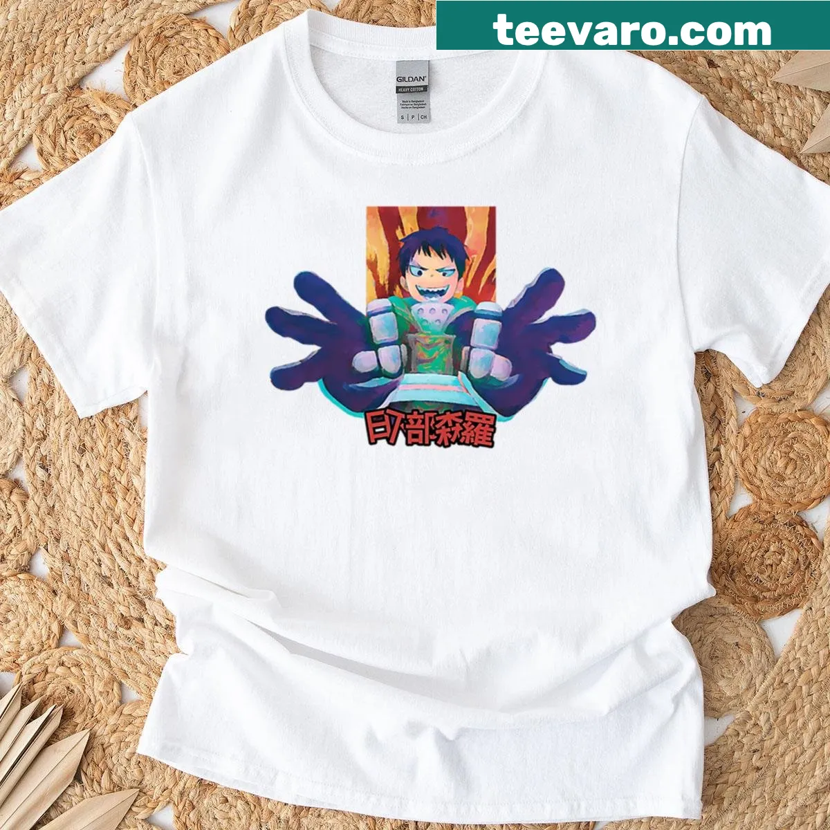 Enen No Shouboutai fan manga T-shirt with stylish design — on a men's t-shirt
