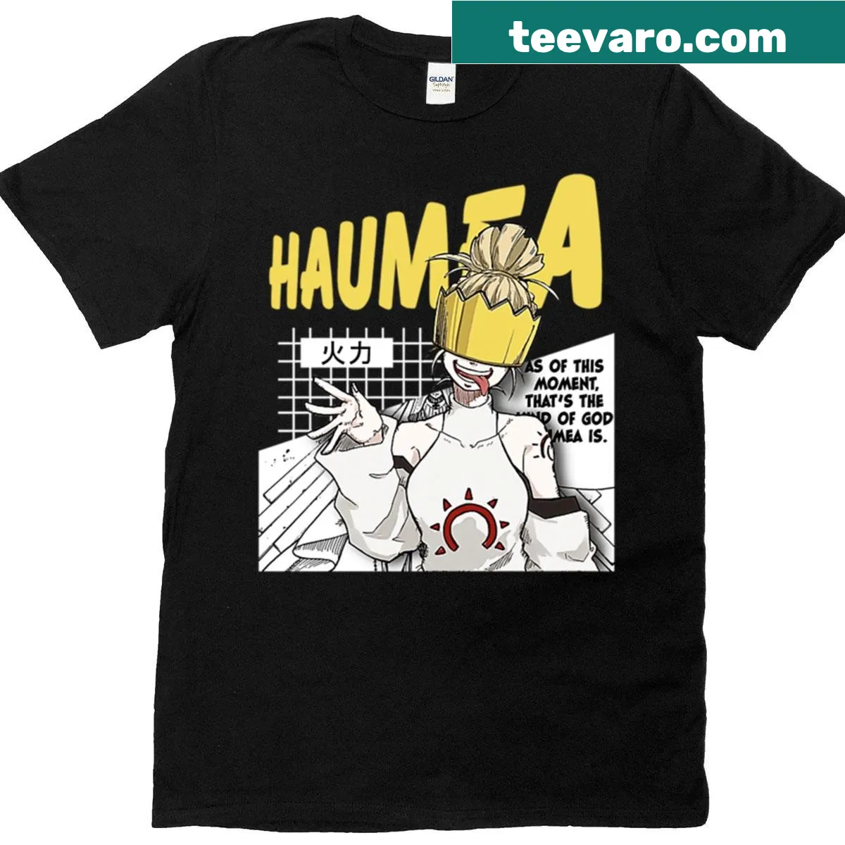 Fan T-shirt featuring graphics from Enen No Shouboutai anime — on a men's t-shirt