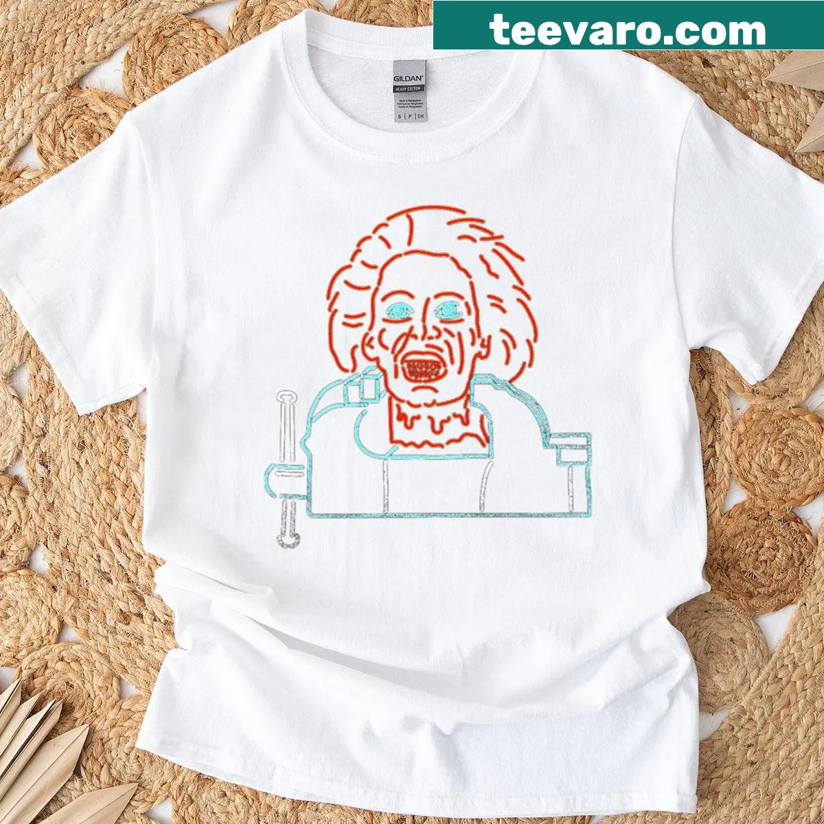 Graphic of a ghoulish head inspired by Evil Dead — on a men's t-shirt