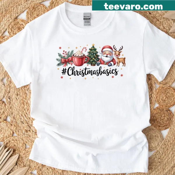 Festive Christmas T-shirt with Santa and reindeer design