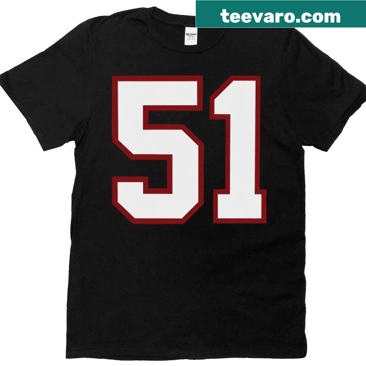 Minimalist Fifty One T-shirt featuring bold number 51 — on a men's t-shirt