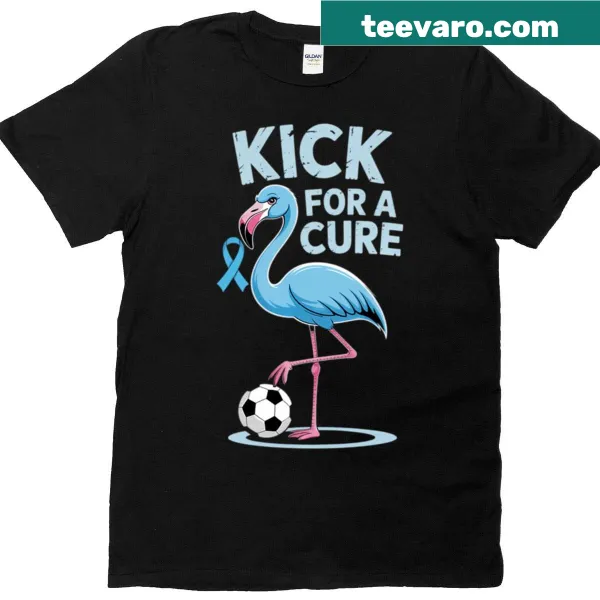 Cute flamingo soccer design on a T-shirt
