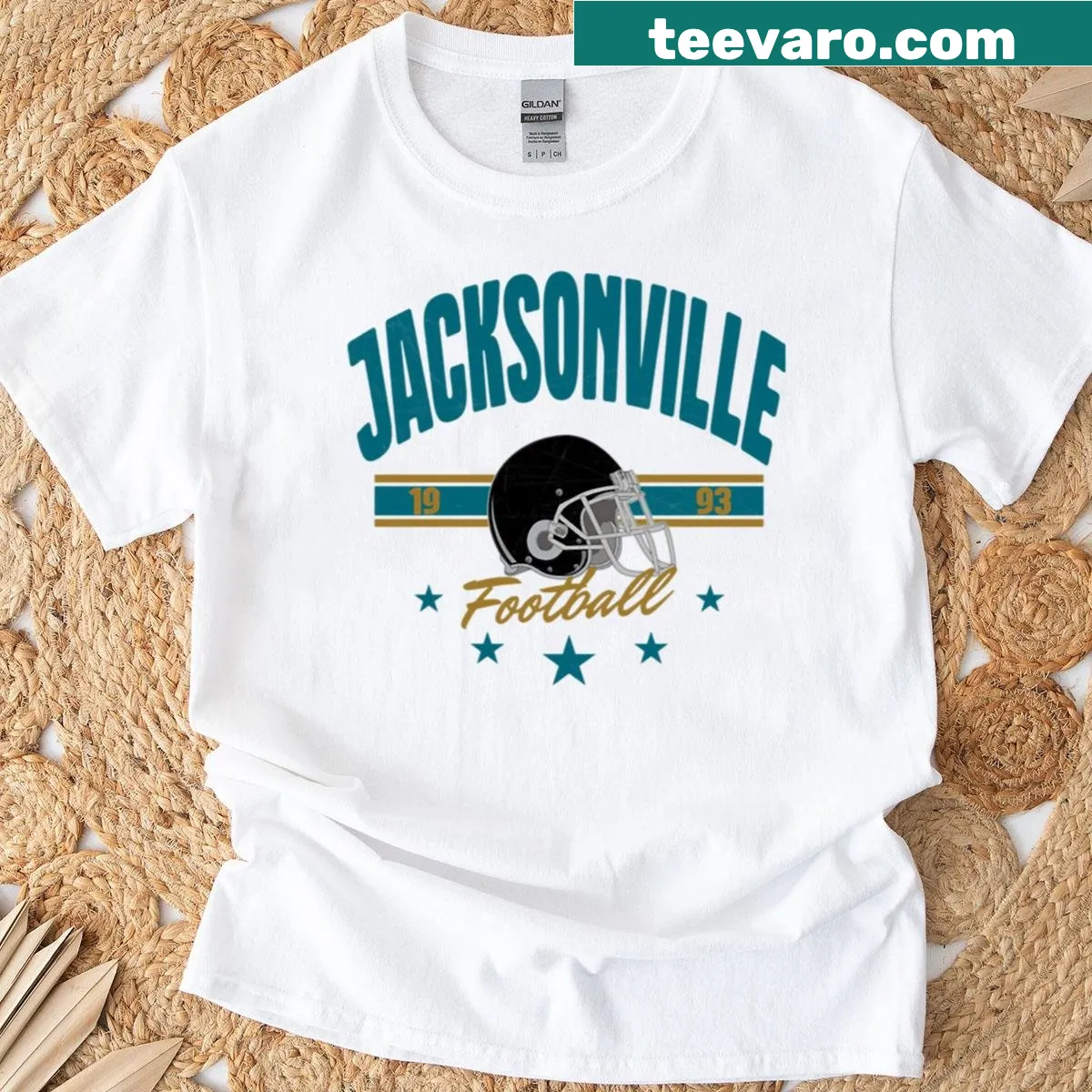 Jacksonville Jaguars football team shirt — on a men's t-shirt