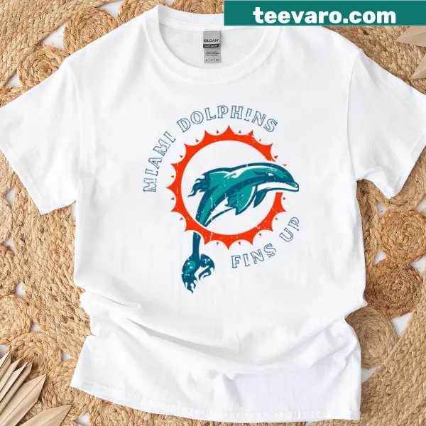 Miami Dolphins shirt featuring bold football-themed graphics