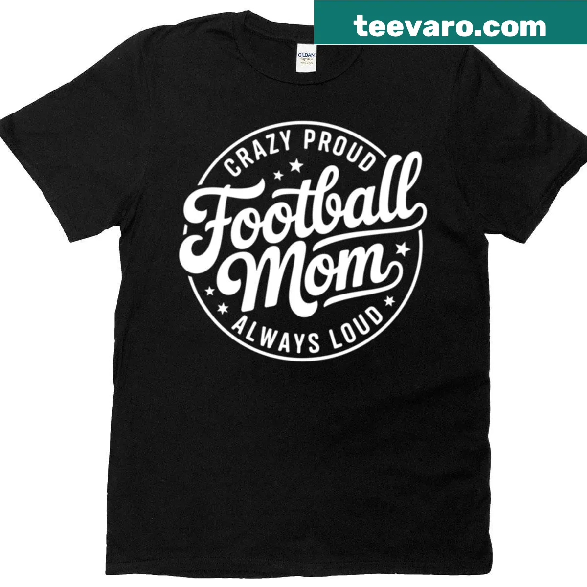 Typography design stating 'Crazy Proud Always Loud' on T-shirt — on a men's t-shirt