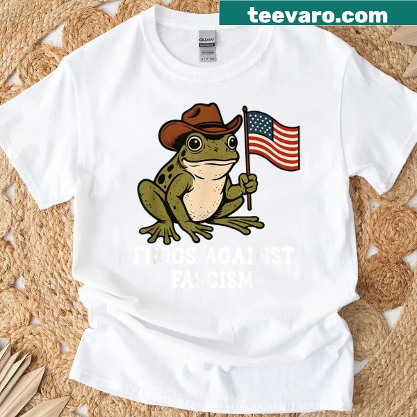 Frog graphic tee with anti-fascism message
