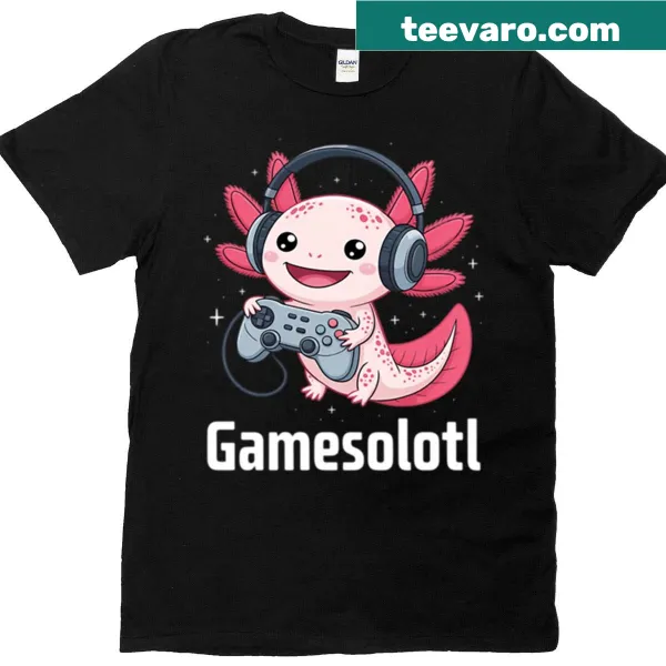 Adorable axolotl gaming T-shirt