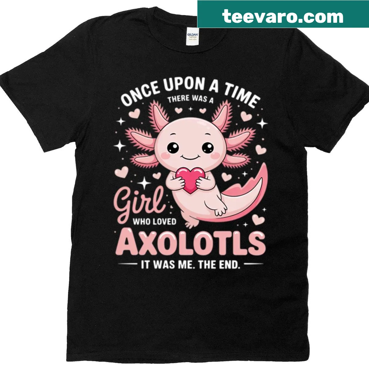 Cute axolotl graphic on a t-shirt for kids. — on a men's t-shirt