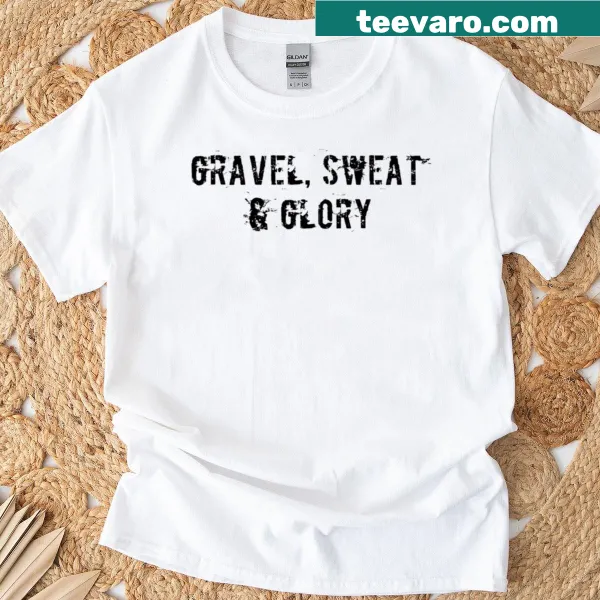 Bold typography design with the words Gravel Sweat Glory