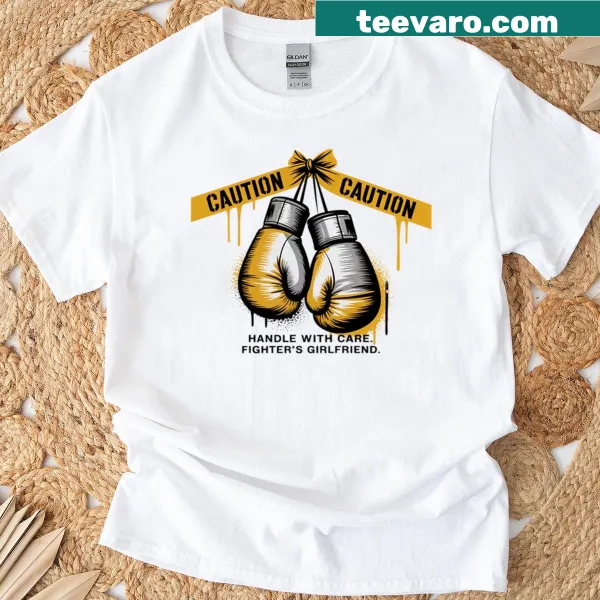 Urban graffiti boxing gloves graphic on a Fighters Girlfriend T-shirt