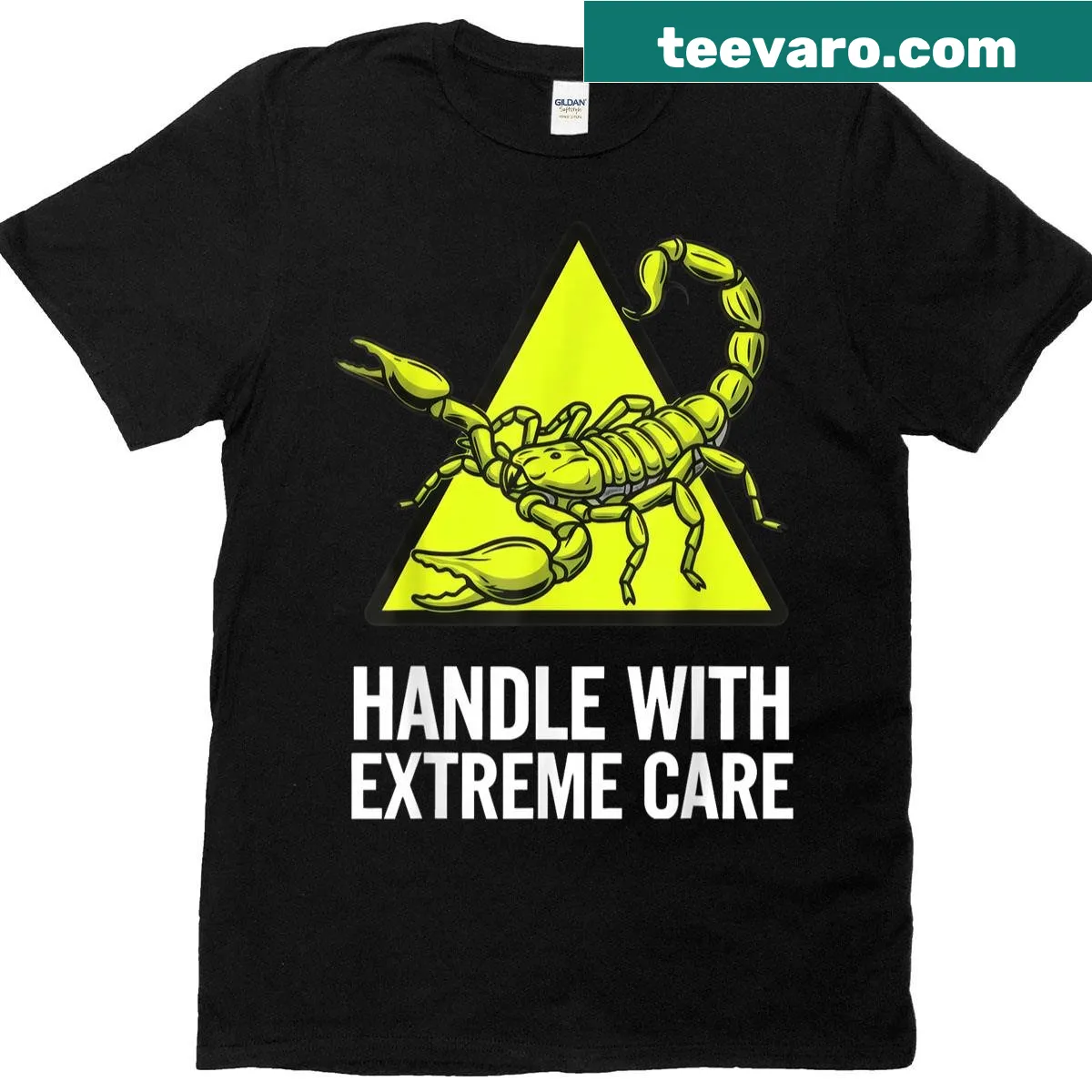 Funny warning design for Scorpio zodiac on a t-shirt — on a men's t-shirt