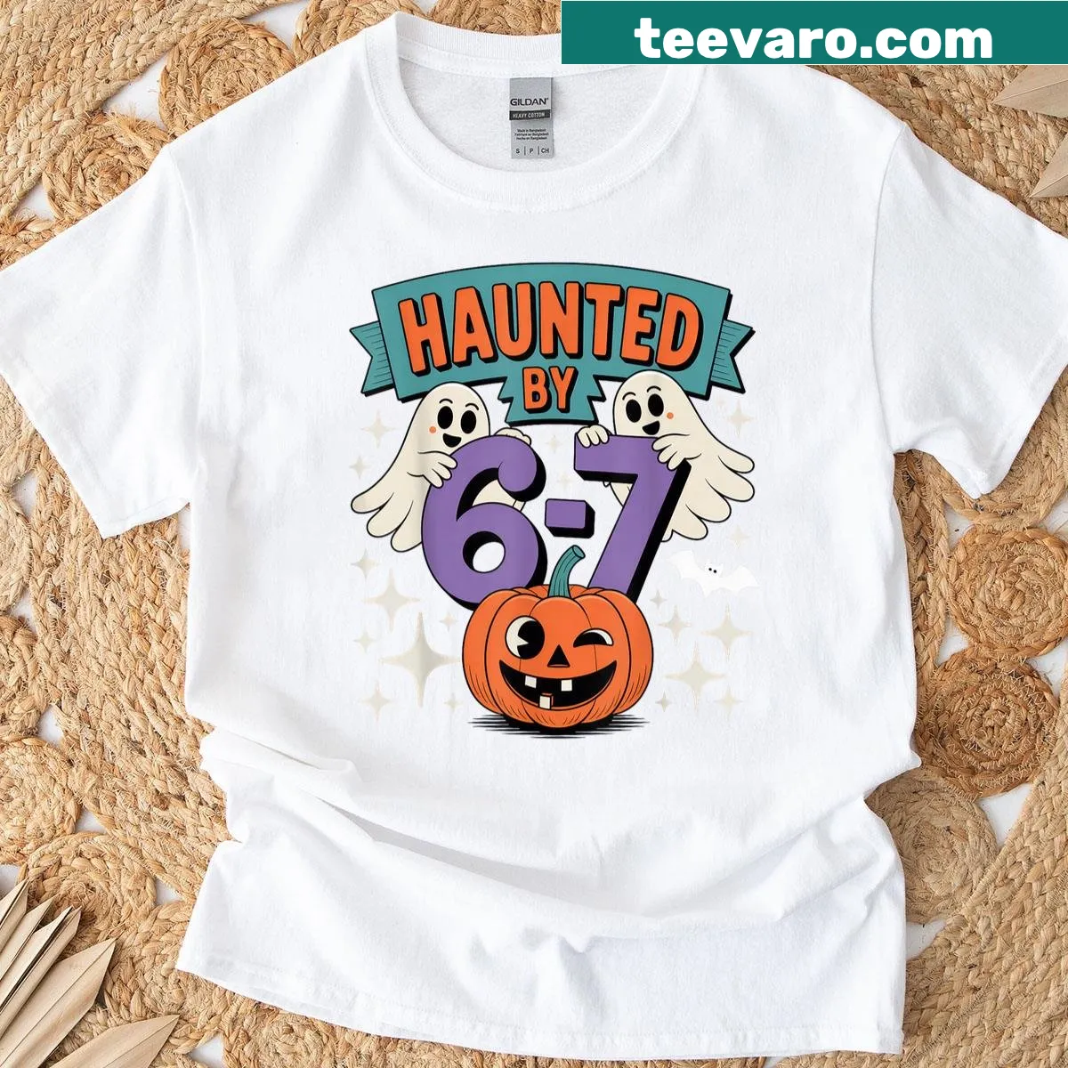 Haunted By 6-7 Halloween t-shirt — on a men's t-shirt