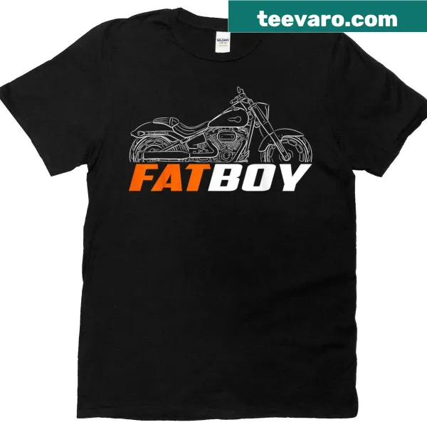 Bold motorcycle t-shirt for bikers with Fat Boy model text