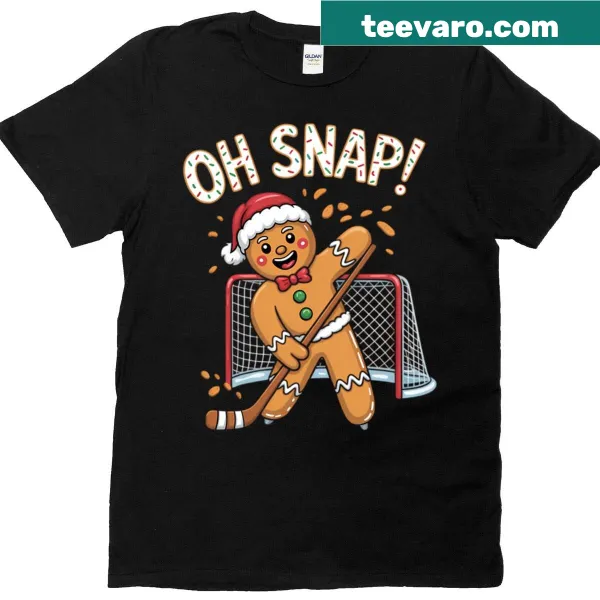 Funny hockey goalie t-shirt with gingerbread cookie graphic