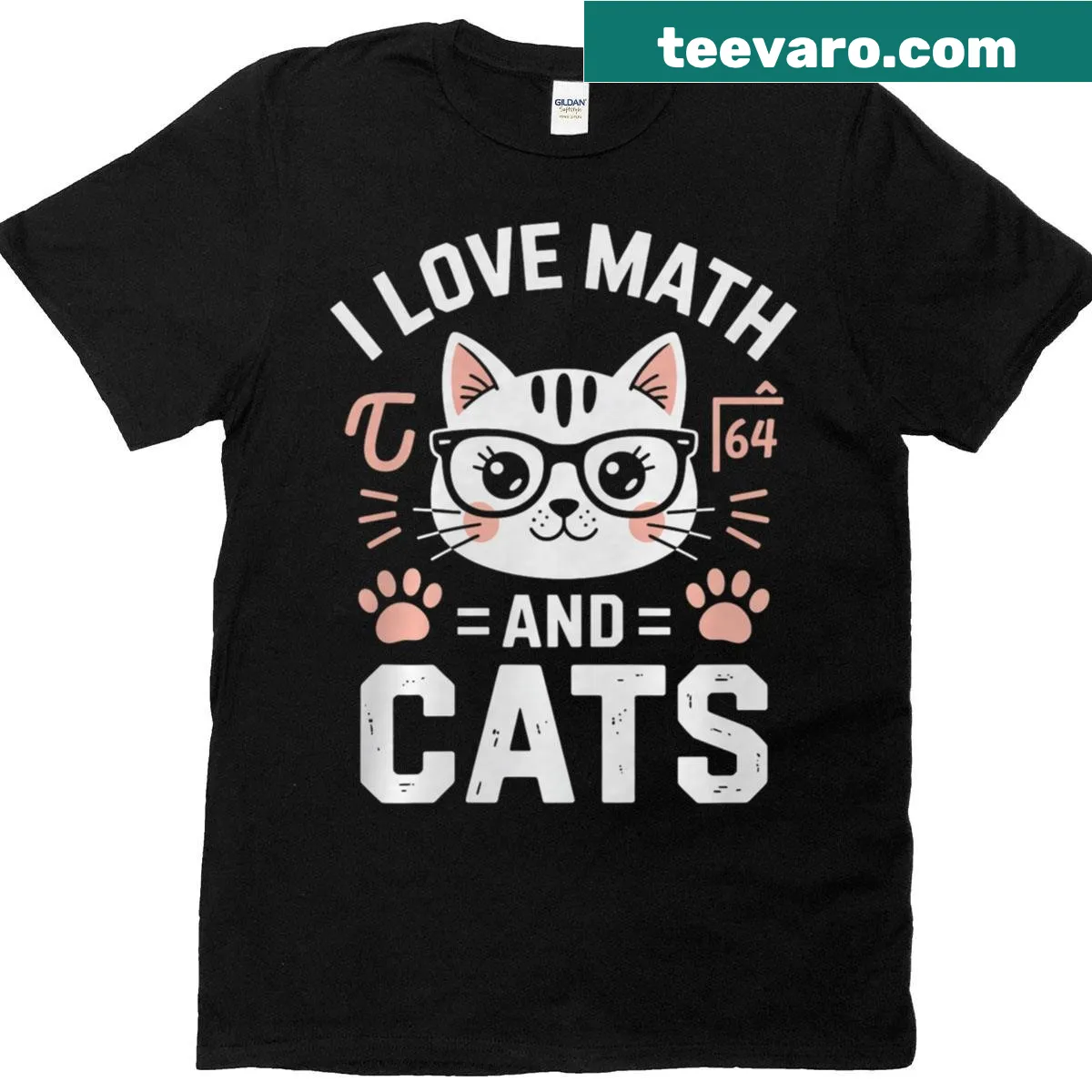 Math and cat-themed design for cat lovers and nerds — on a men's t-shirt