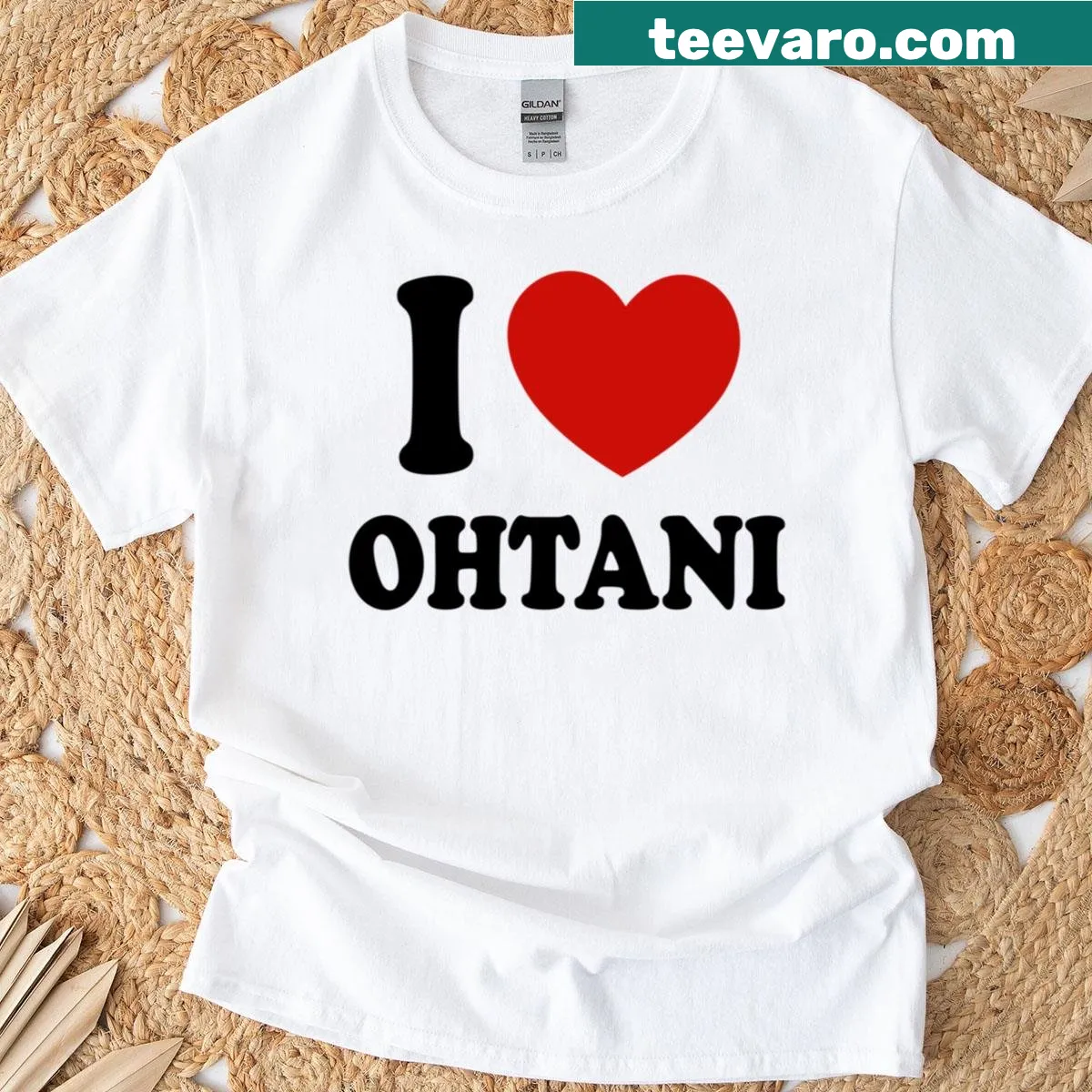T-shirt expressing love for Ohtani with bold typography — on a men's t-shirt